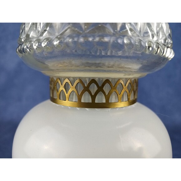 Ceiling Light Cover White Glass Brass Filigree Ring Mid Century Cowboy Glass - Picture 5 of 10